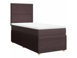 Cama Box Spring VIDAXL Marrón Tela (100x200 cm)