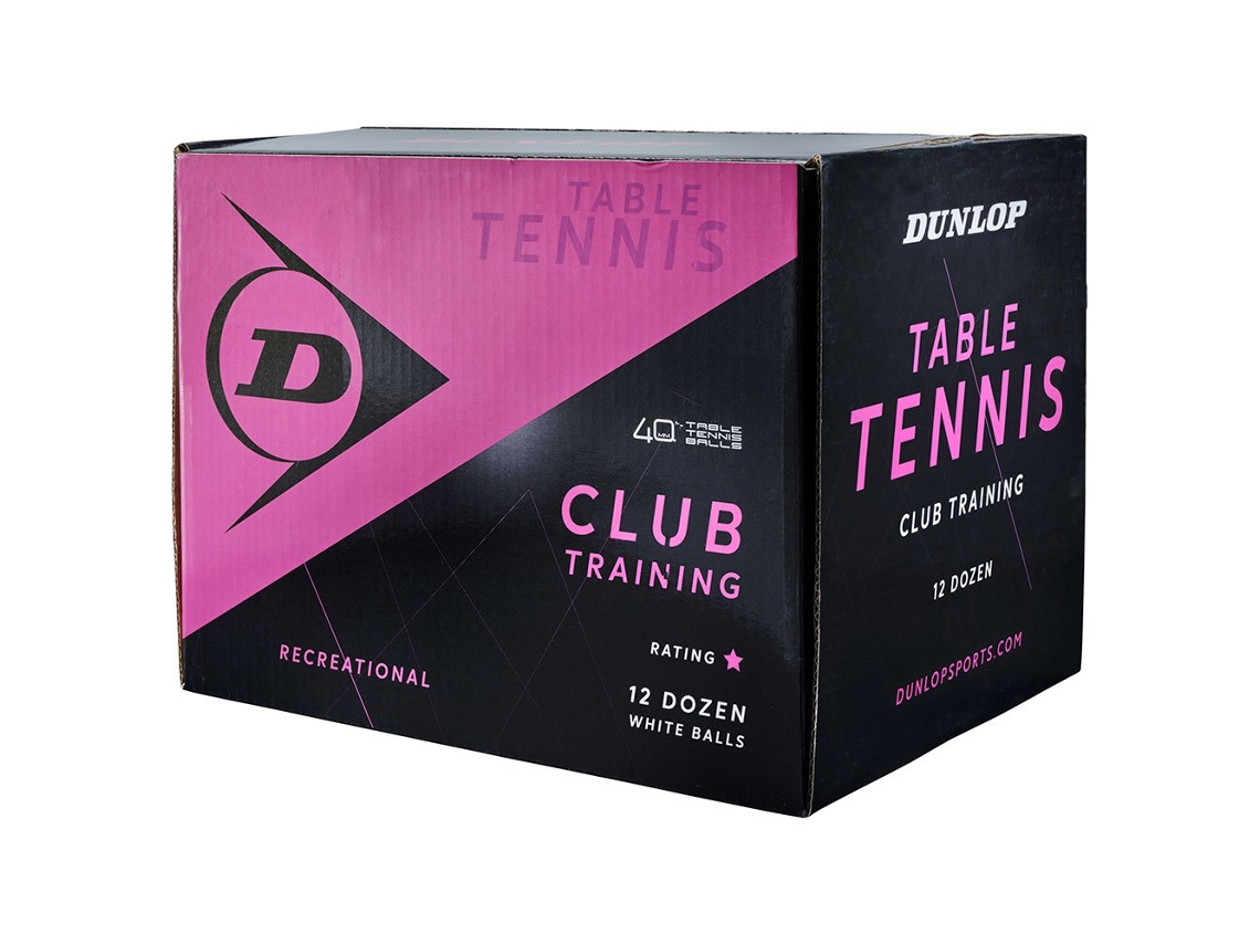 Bolas de Tênis de Mesa 40 Club Training Branco 144 Ballsdunlop