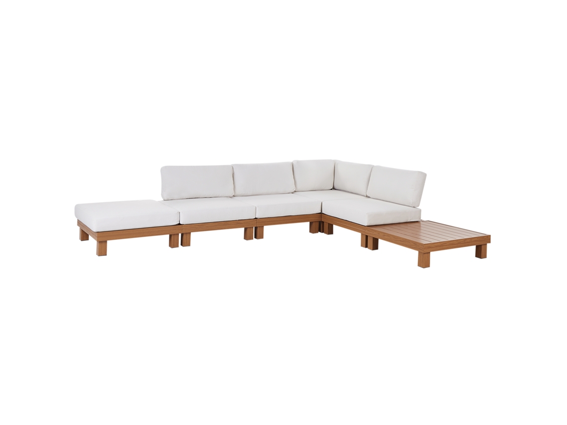 Conjunto de Exterior con Mesa de Centro BELIANI Sanza Aluminio Blanco 240X240X70