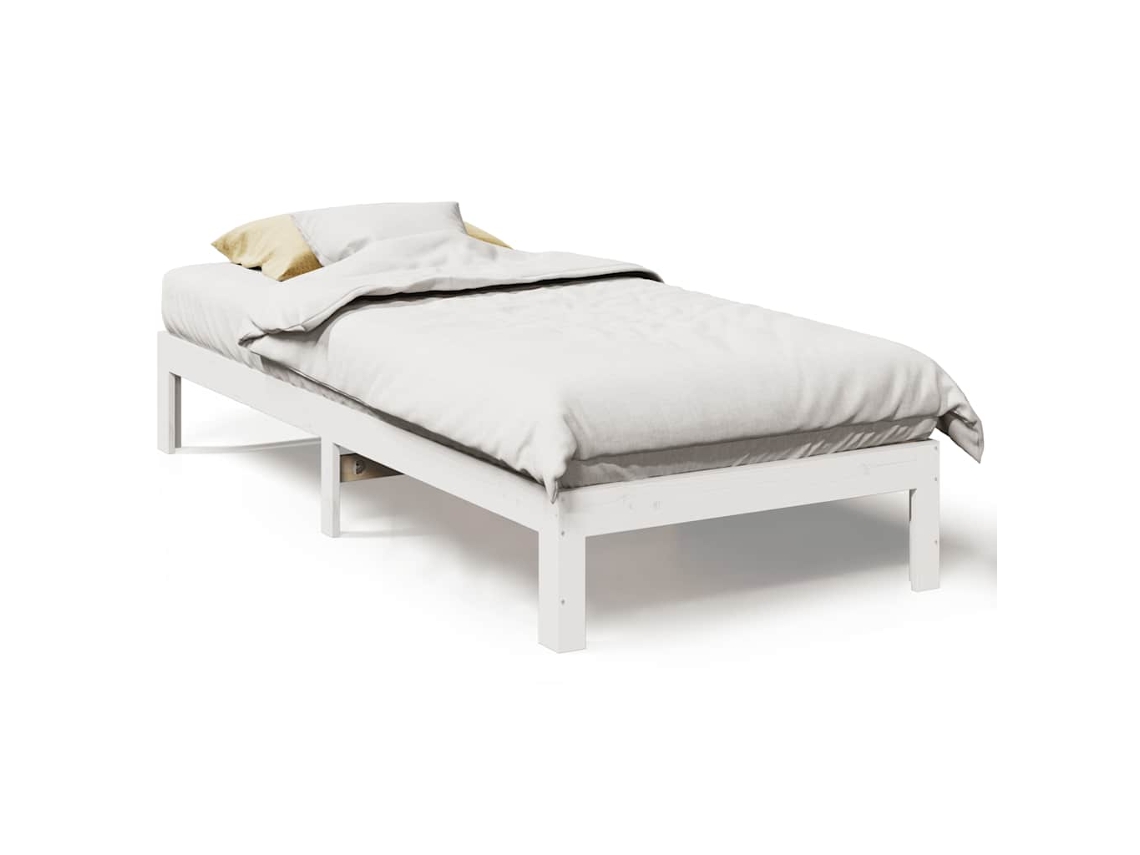 Maison Exclusive - Cama Sin Colchón Madera Maciza De Pino Blanca 80x200 Cm