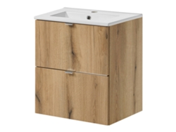 Mueble de baño con lavabo Newport 51x57x39 cm - Efecto roble [EN.CASA]