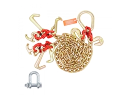 Cadena De Remolque En V G80 8mm X 90cm Con Ganchos Rtj Para 4898kg