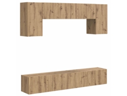 Conjunto de 5 piezas de soporte para TV de pared, roble, Sonoma, MAISON EXCLUSIVE