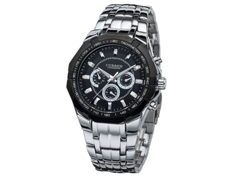 Relojes para Hombre Reloj con Correa de Acero Inoxidable para Hombres Relojes de Pulsera de Cuarzo Resistentes al Agua Negro VEANXIN