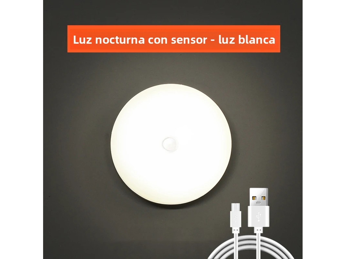 (1 unidad) Luz nocturna LED USB recargable con sensor de movimiento, luz LED inalámbrica para armario.