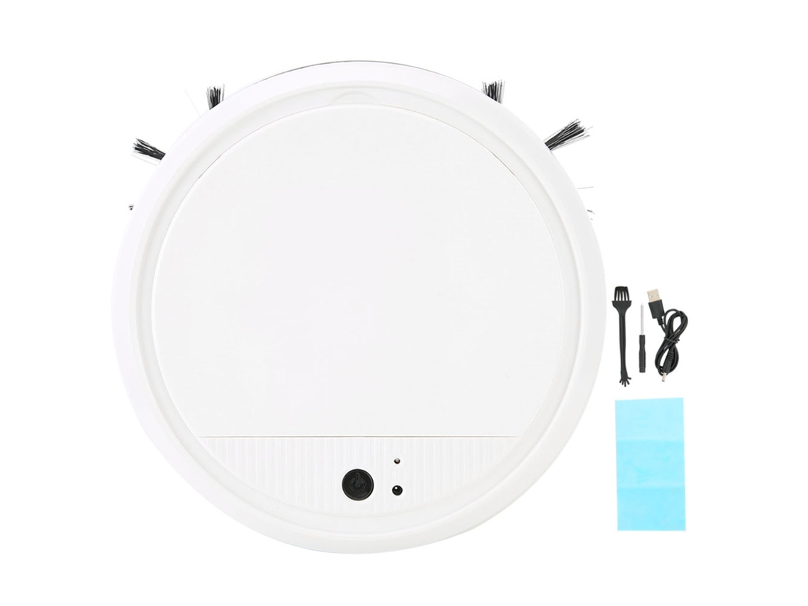 Aspiradora robot 3 en 1 de 2000 mAh, recargable por USB, con función de limpieza por luz ultravioleta y recolección de polvo del suelo (blanca)