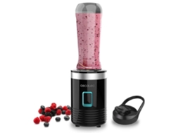 CECOTEC Batidora de Smoothies con Vaso Portátil 4 Cuchillas con Revestimiento de Titanio Negro y 500 W.