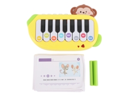 Piano eléctrico de juguete 2026 para niños, educativo, portátil, mini teclado, instrumento musical multifuncional, amarillo.