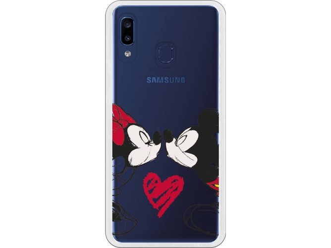 Carcasa Samsung Galaxy A20e DISNEY Mickey y Minnie Beso Multicolor