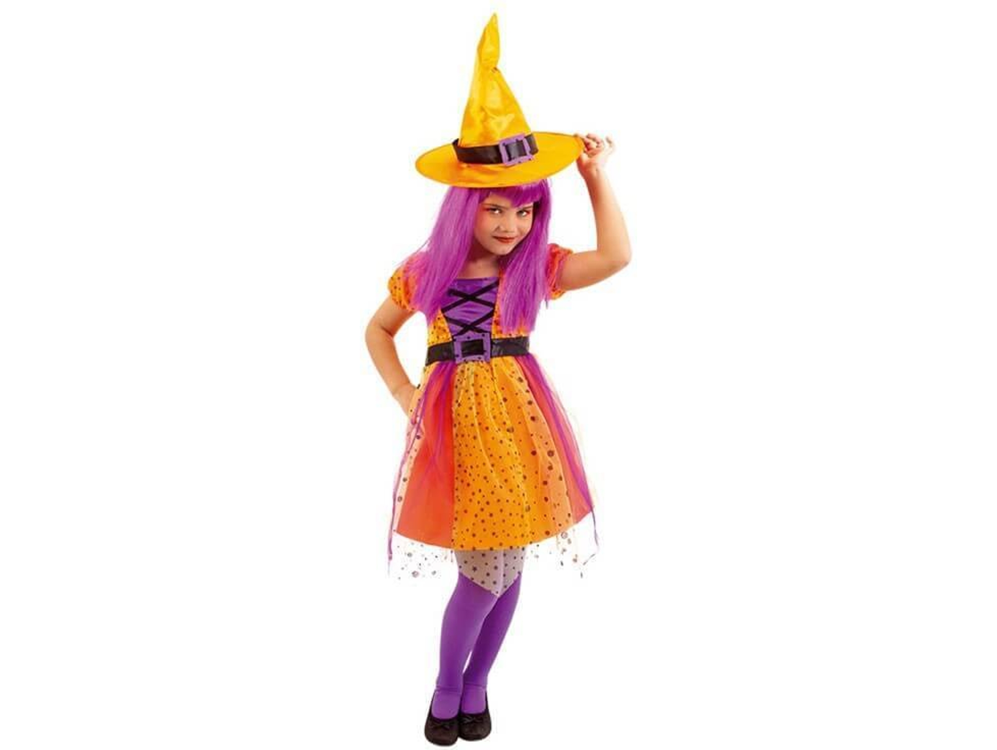 Disfraz de Niña DISFRAZZES Bruja Naranja (Talla: 5 a 7 años)