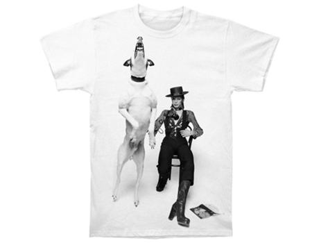 Camiseta ROCKINSTONE de metro con foto de perro diamante de David Bowie (M)