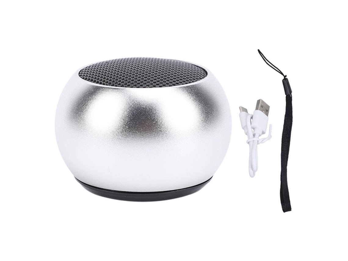 Mini Altavoz Portátil Bluetooth 5.3 Con Sonido Envolvente Tandem, Batería De 300 Mah, Alto Volumen, Color Plata.