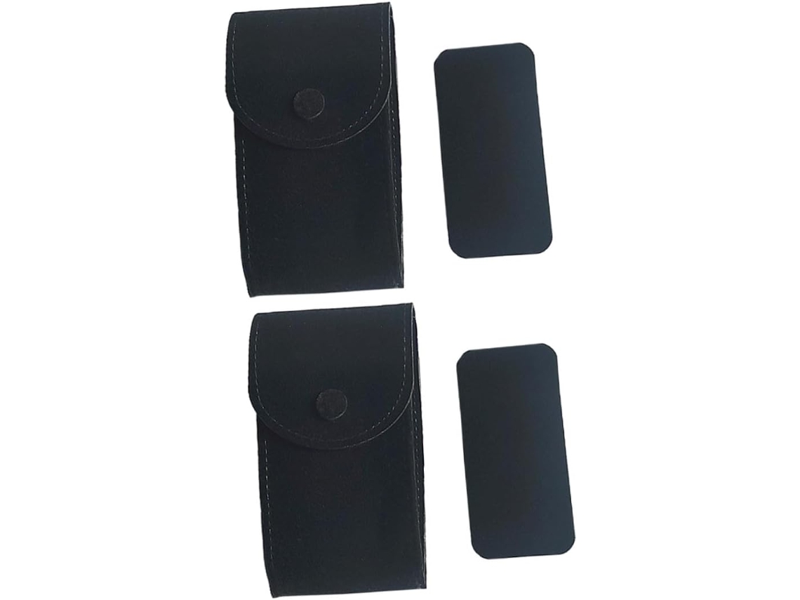 Estuche Franela Negra Reloj 2 Unidades Portátil Cierre Presión Guardar Joyas Accesorios
