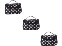 Neceser De Maquillaje De 3 Piezas Para Mujer, Organizador De Viaje Negro Con Estuche Para Cosméticos Y