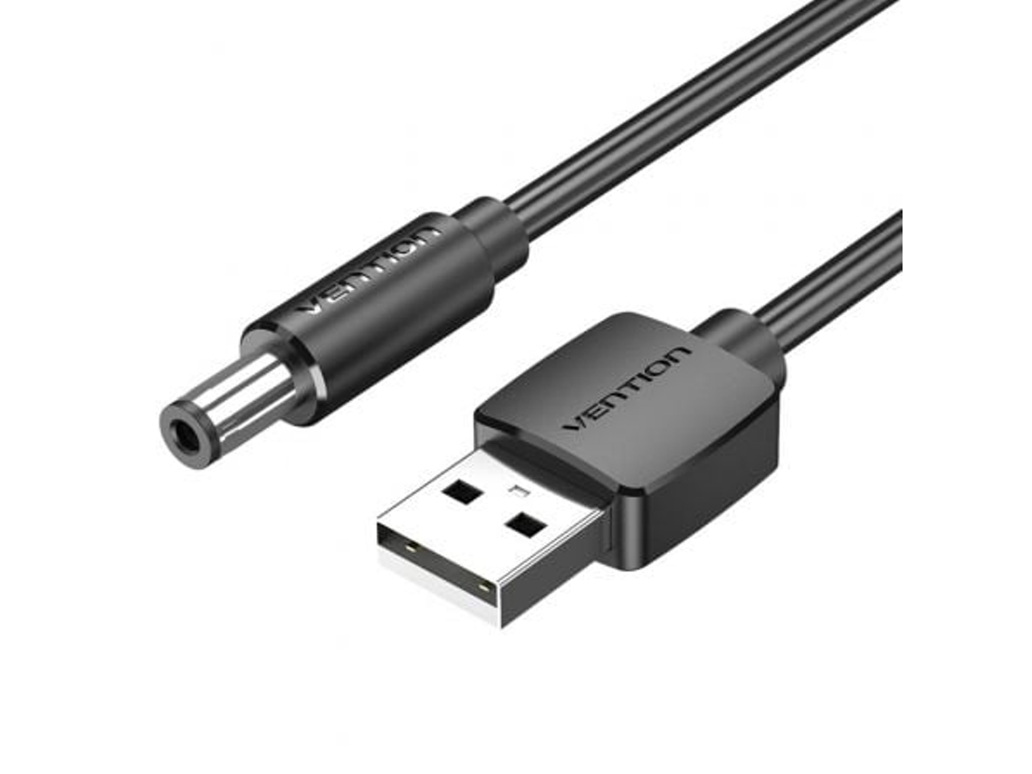 Cable Alimentación VENTION Ceybf/ Usb-A Macho Dc 5.5Mm Macho/ 1M/ Negro