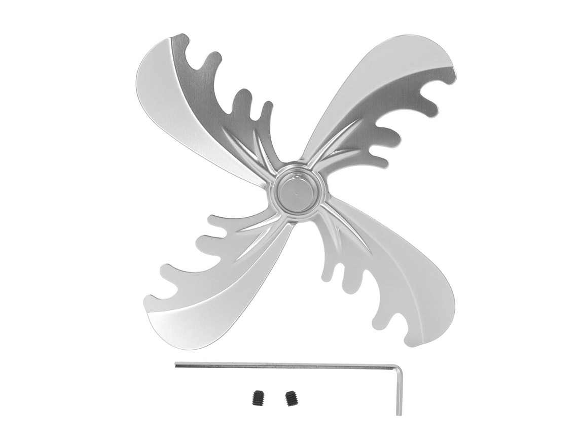 Ventilador De Chimenea Con 4 Aspas De Aluminio, 180 Mm, Estilo Ciervo, Color Plata, Para Estufas De Leña.