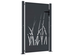 Maison Exclusive - Puerta De Jardín Antracita 100x150 Cm Acero Diseño Hierba