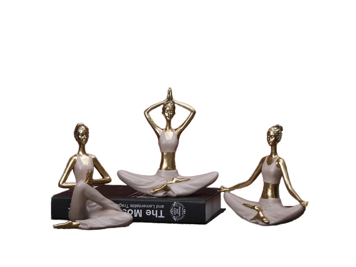 Decoración de interiores de gimnasios, posturas de yoga, decoración de mesas para mujeres