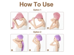 Paquete de 3 toallas de microfibra con botón para el cabello, superabsorbentes, antifrizz, de secado rápido, Rosewell Hair Covers