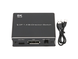 Conmutador Bidireccional Dp 1.4 2x1/1x2 8k30hz 4k120hz 1080p240hz Material De Aleación De Aluminio