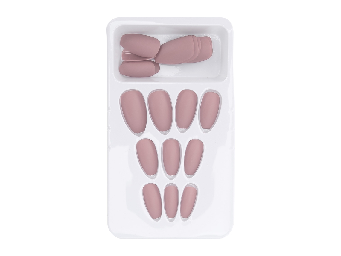 24 uñas postizas mate con puntas de cobertura total, herramienta de manicura para mujeres y niñas F135