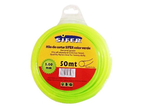 Sifer hilo desbrozadora verde redondo 3.00 mmx 50 mt 48222064