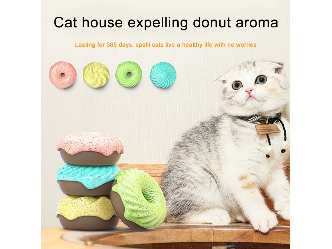 4 ambientadores sólidos aromáticos para mascotas, ideales para perreras y areneros (sin marca).