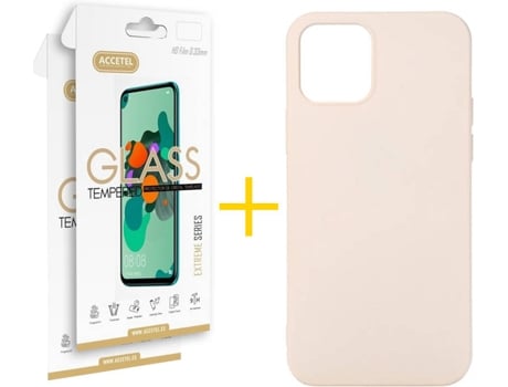 Kit Funda + 2 Protectores de Pantalla Apple iPhone 11 SKYHE Liso (Rosa Crema)