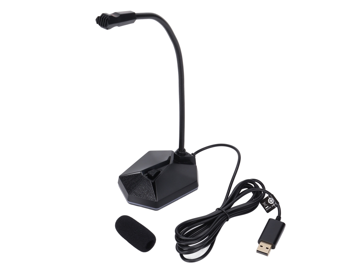 Microfone Usb Omnidirecional Condensador Taidu Tsp201 Para Pc Laptop Desktop Gamer Com Luzes Rgb Preto