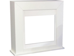 Xaralyn Adra Marco de madera MDF de estilo moderno para chimenea eléctrica, Blanco