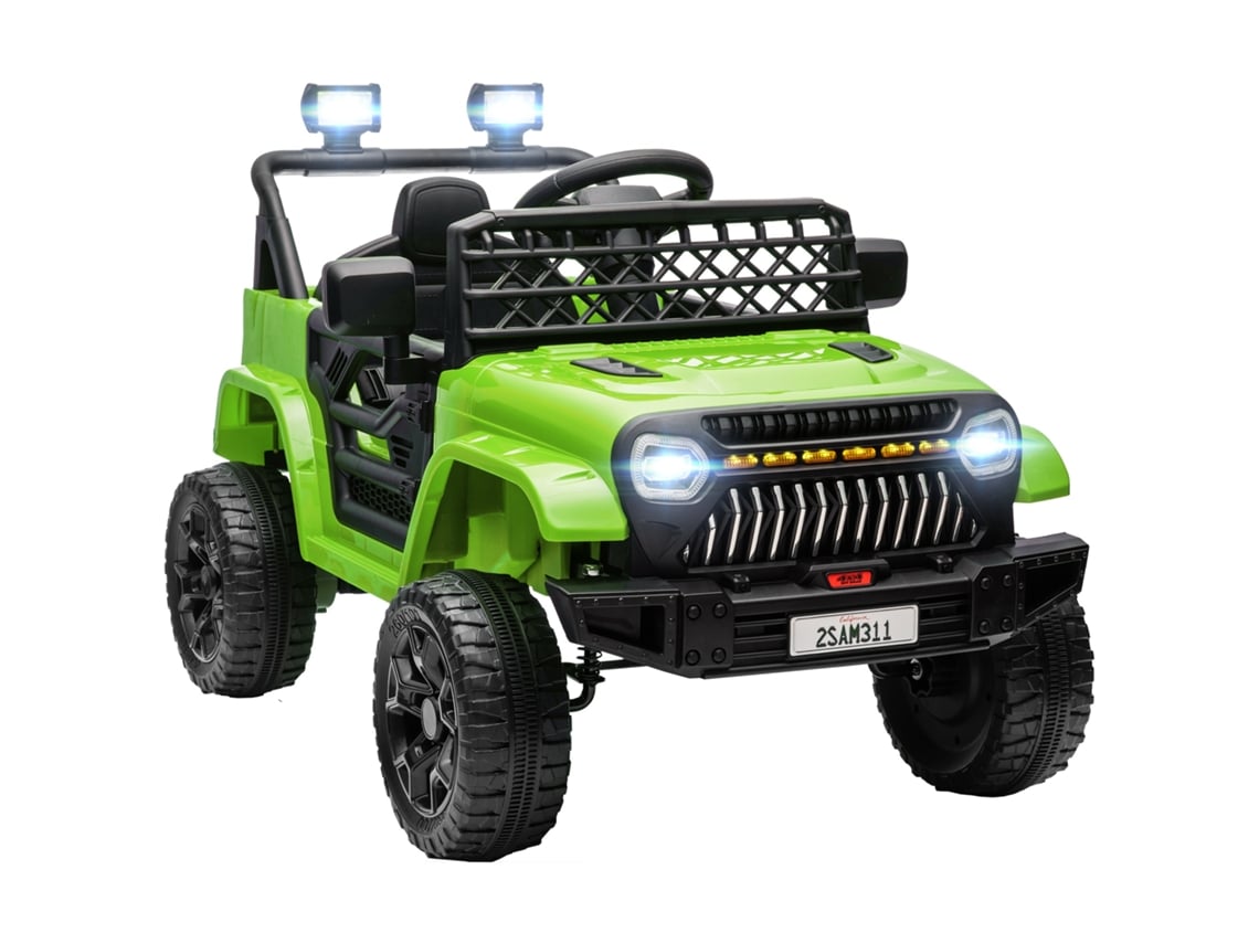 Coche Eléctrico Infantil De 12 V Con Control De Velocidad Ajustable, Puerto Usb Y Faros Verdes.