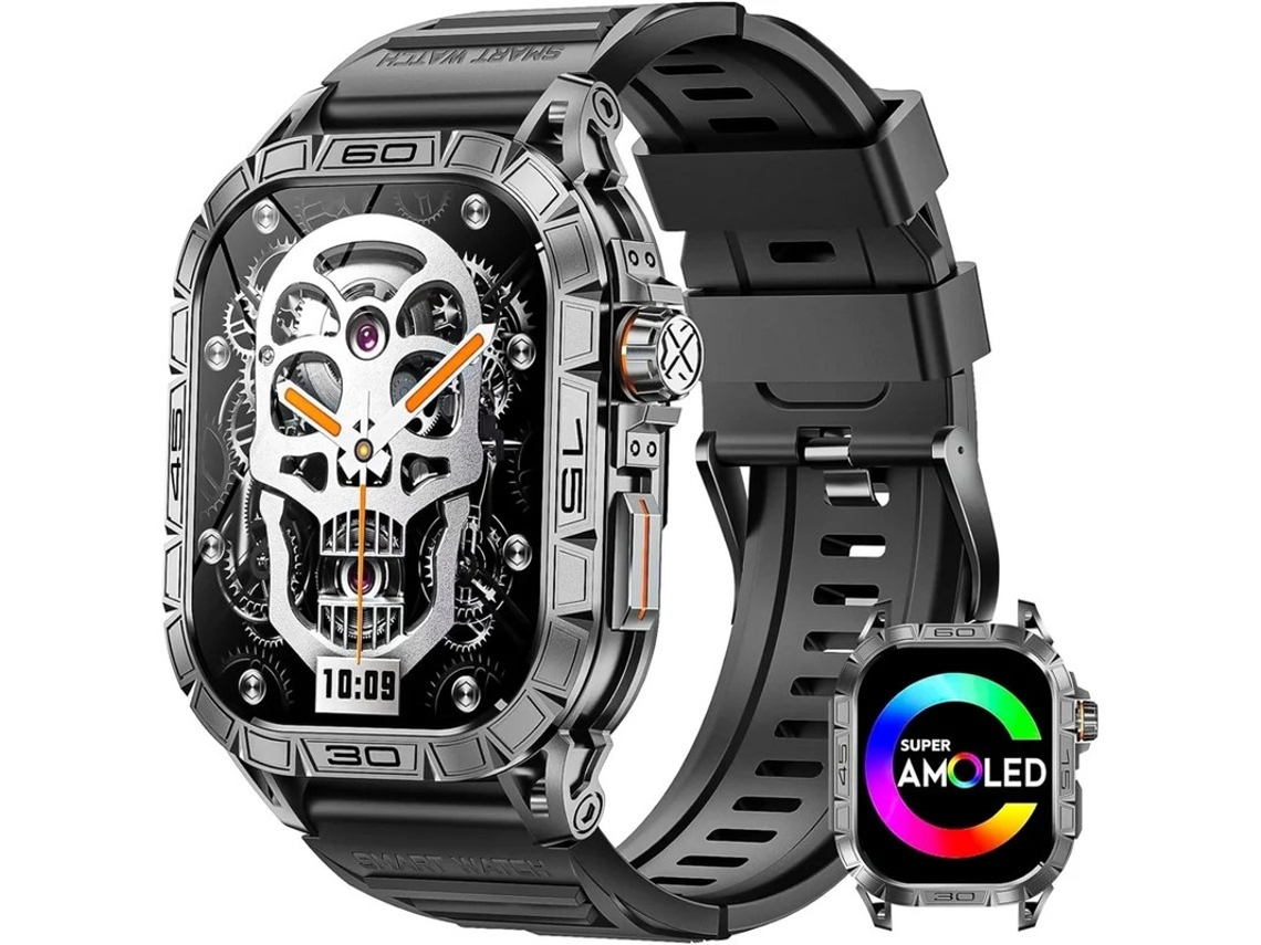 Relojes inteligentes para hombre con pantalla AMOLED grande de 1,96 pulgadas, siempre en pantalla, responde llamadas y rastreador de actividad física con Yizhood