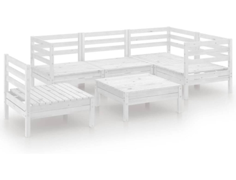 Conjunto 6 de muebles de jardín VIDAXL madera maciza pino blanco