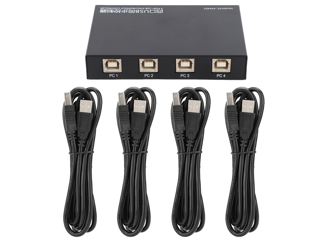 Controlador Sincrónico De Teclado Y Mouse De Cuatro Puertos Usb2.0 Kc Km402 Para Win Linux
