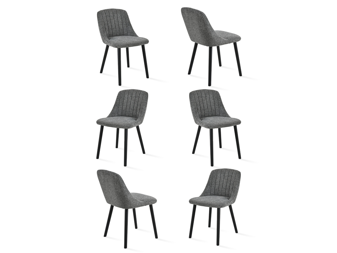 Sillas De Comedor Goeurvant 993(pack De 6, Gris Pizarra, Chenilla)