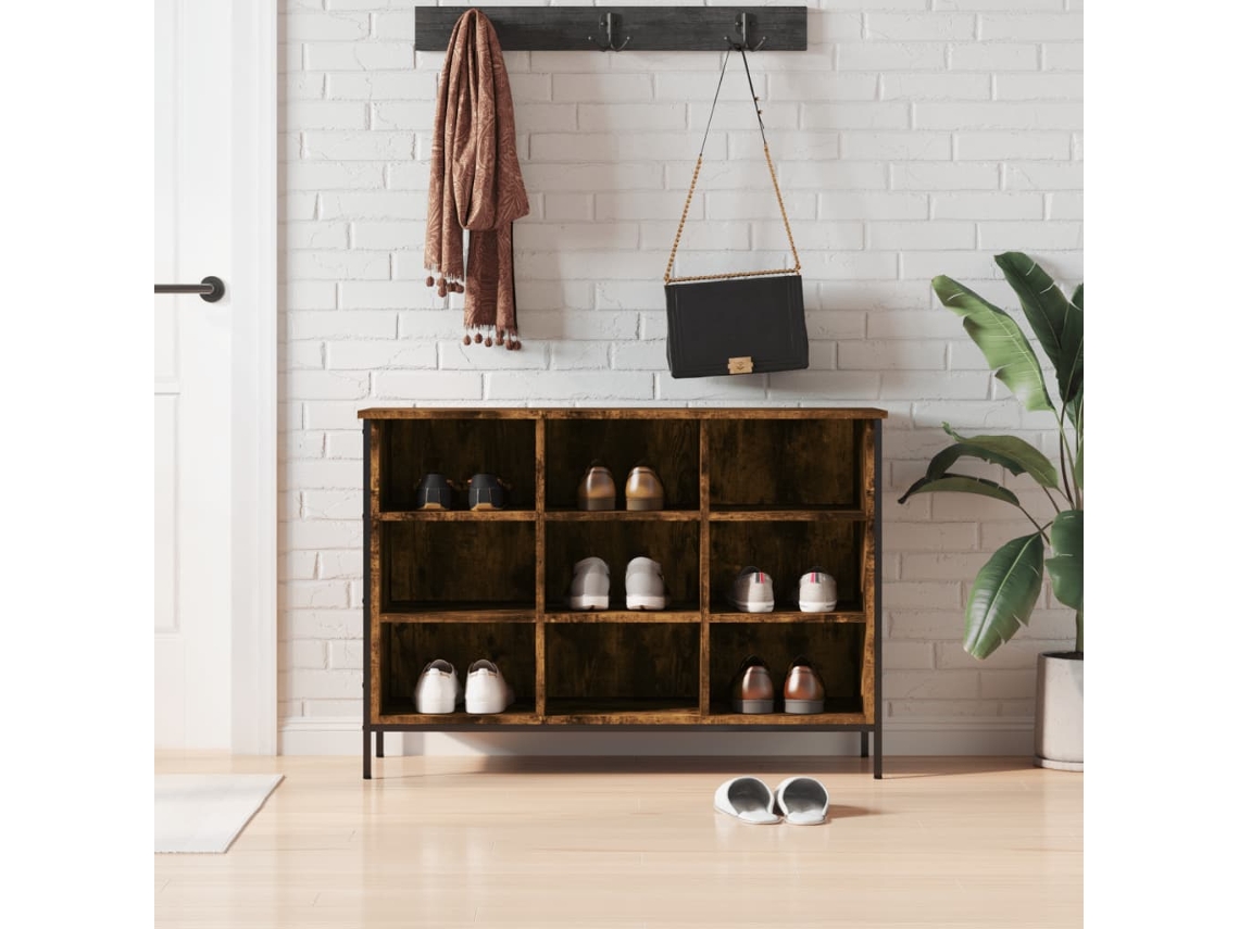 Zapatero Organizador en Derivados de Madera Roble Ahumado 100X35X70 Cm