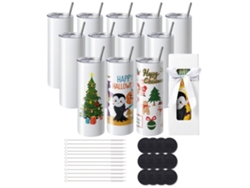 Juego de 12 Vasos Sublimables de Acero Inoxidable 95 Cl con Doble Pared Tekmaquinas