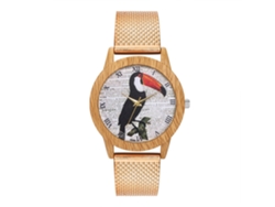 Reloj De Pulsera De Moda Para Hombre/mujer Con Correa De Malla, Cuarzo Analógico, Oro Rosa.
