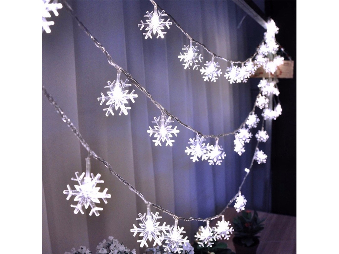 Luces de Navidad Copos Nieve Decoraciones Decoración Del País Las Blanco