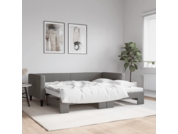 Sofá Cama Nido Tela Gris Oscuro 90x190 Cm