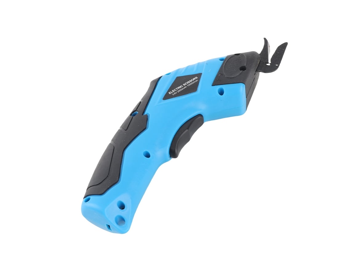 Tijeras eléctricas recargables para cortar cartón y cuero.