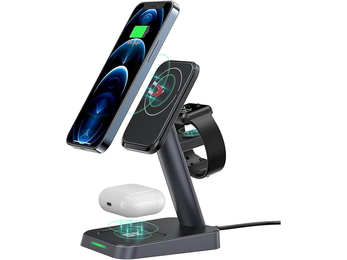 Cargador Sem Estação Carga Rápida para Apple YEMAESRE Negro