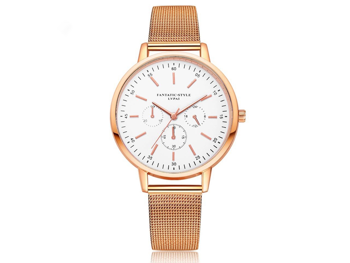 Relógio De Quartzo Analógico Feminino Gaiety Com Strass Coração E Pulseira De Malha Preto