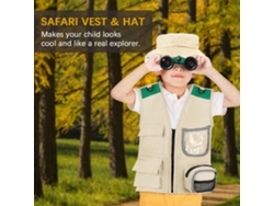 Kit De Aventura Para Niños Con Chaleco, Gorro, Prismáticos, Atrapainsectos Y Mochila De Camping.