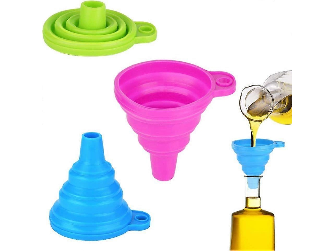Embudo De Silicona Colapsable Mini, De Alta Calidad Ideal Para Cocina Restaurante Hotel Diy Y Camping Paquete De 3