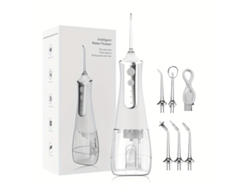 Irrigador Bucal Inalámbrico Portátil: Depósito De 300 Ml Y 5 Boquillas, Apto Para Aparatos Ortodónticos Y Cuidado Bucal.