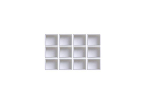 Vacío completo / mitad blanco mitad de bandejas de pintura de acuarela de plástico cuadrícula paletas de artistas de mitad de bandeja - 6 piezas12 ...