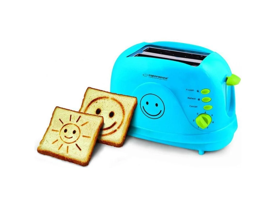 Tostadora esperanza smiley tostadas graciosas ekt003b (750w  color azul)