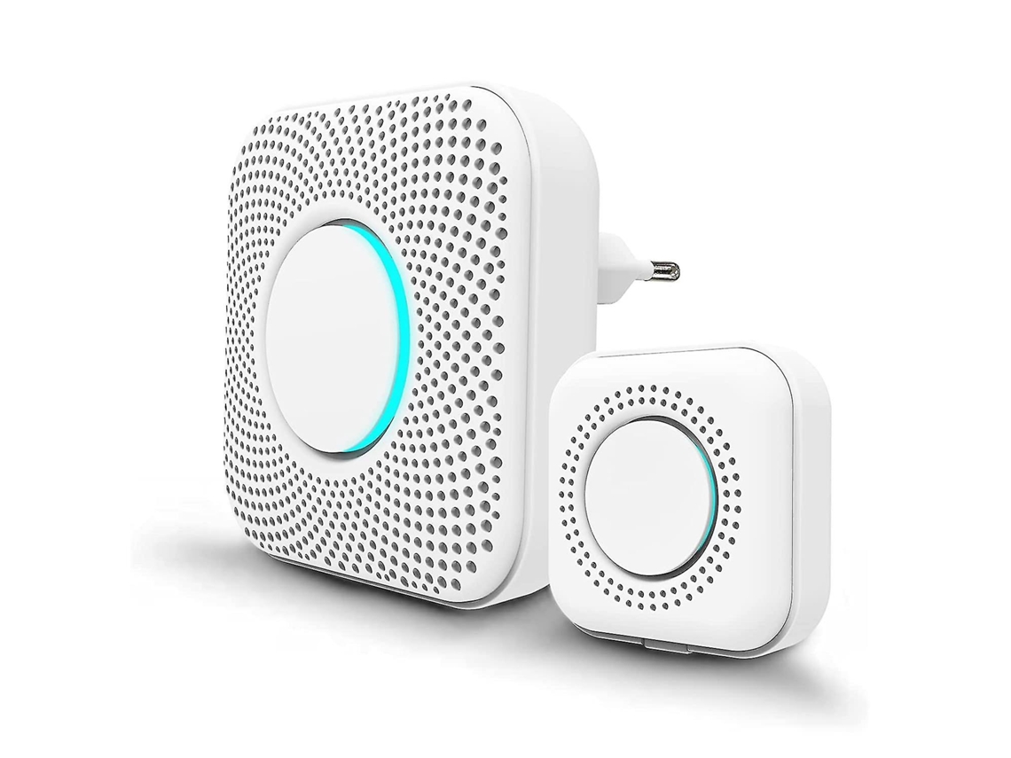 Timbre Inalámbrico 150m, Indicador Led, 36 Melodías, 4 Niveles De Volumen, 1 Transmisor Y 1 Repuesto Para Hogar