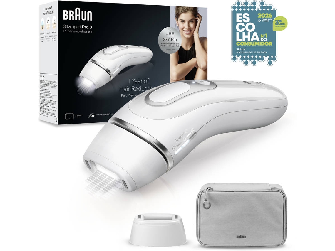 Depiladora Luz Pulsada BRAUN Silk Expert S3 Pl3020 1Un (IPL - Multi-zonas - Corriente)